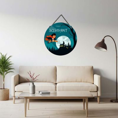 GIFTMEBAZAR Personalized Harry Potter Hogwarts Theme Wooden Wall Hanging Cute Wall Art For Living Room Home Decor Wall Sculpture Harry Potter Theme Return Gift